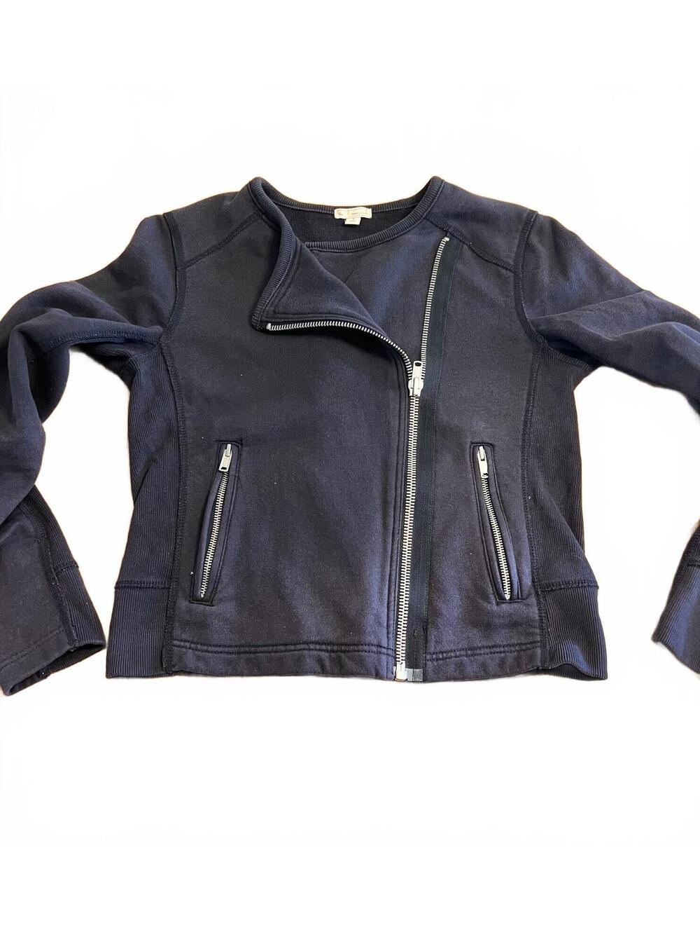 Vintage Y2K Gap Designed & Crafted Black Asymmetrical Zip Jacket Size Small